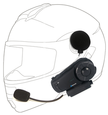 ykik Rider Motorcycle Intercom SRS3 Bluetooth and extra long range intercom unit for up to 10 riders.