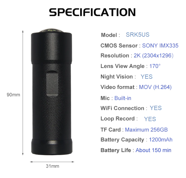 SRK5P 2K Motorcycle/Scooter/Bicycle Waterproof Camera – SYKIK