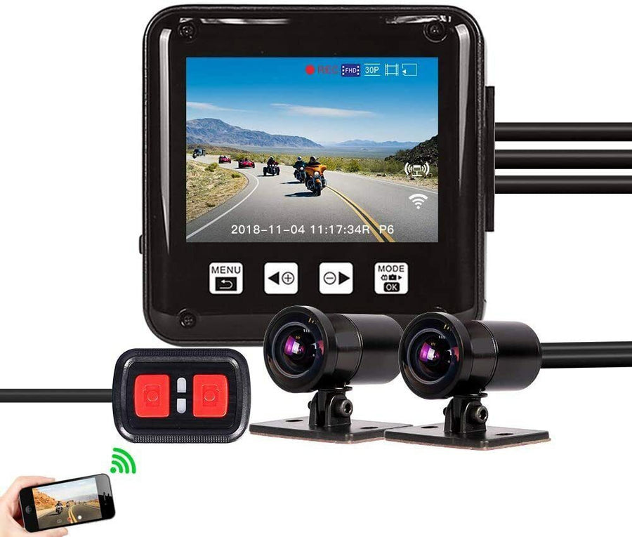 SRP6FUS Waterproof Motorcycle Dual 1080p Camera System with screen – SYKIK