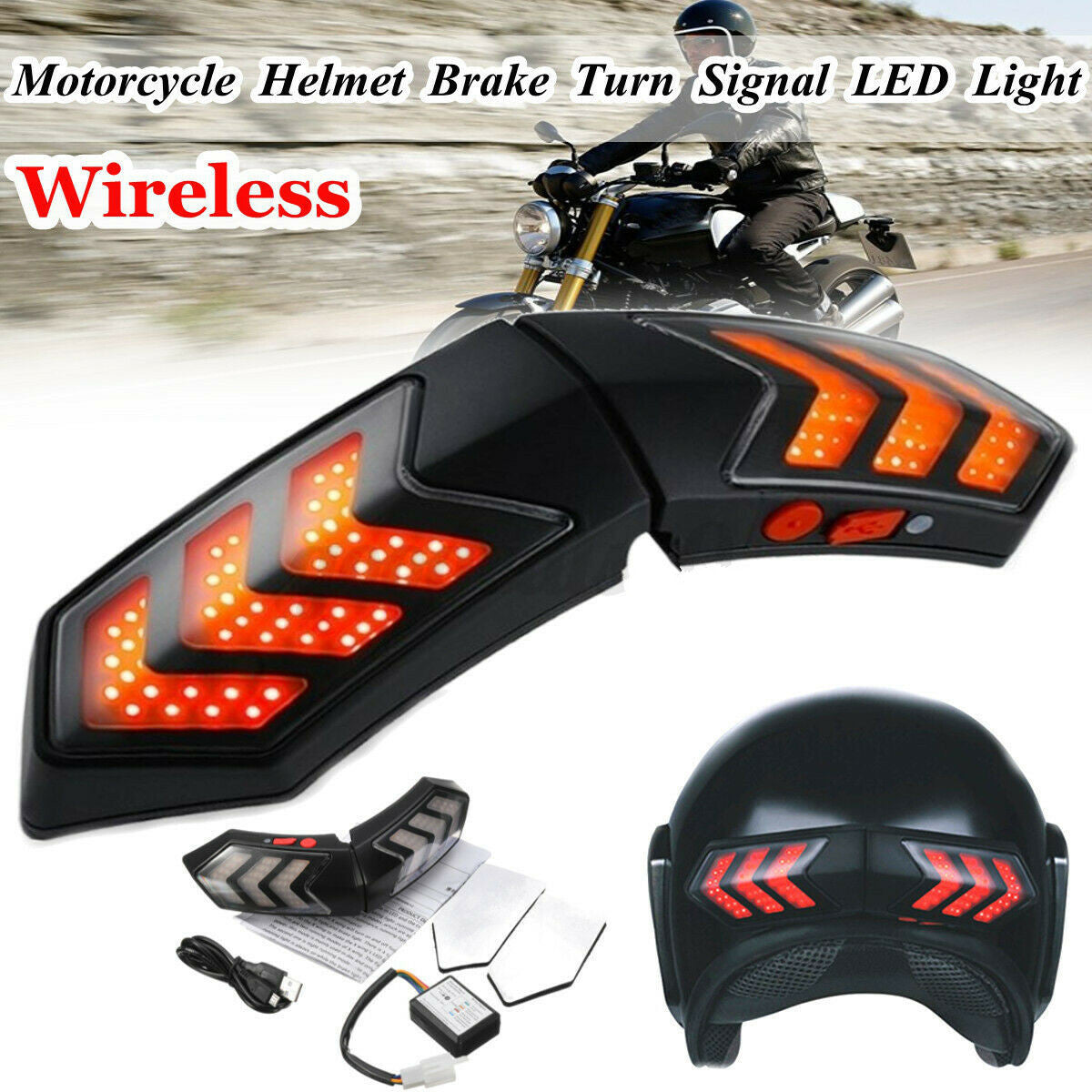 Sykik Rider SRHL2 wireless helmet signal light for motorcycle safety ...