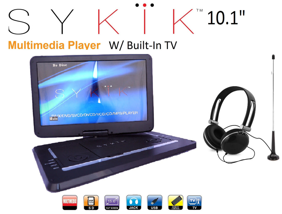 10.1'' Inch All Multi Region Zone Free HD Swivel Portable DVD Player SYDVD9116 - SYKIK